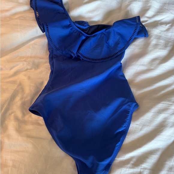 New Mouille Blue One-Shoulder Swimsuit size 2 - Picture 3 of 6